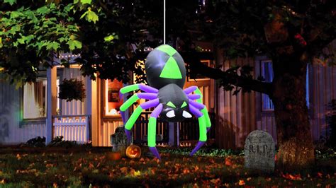 Airflowz Halloween Dropping Inflatable Spider Youtube