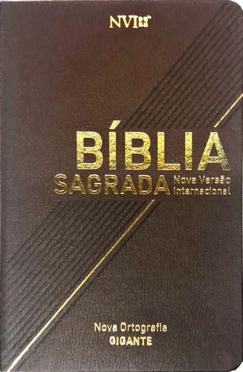 B Blia Sagrada Nvi Letra Gigante Capa Luxo Marrom Mercadolivre