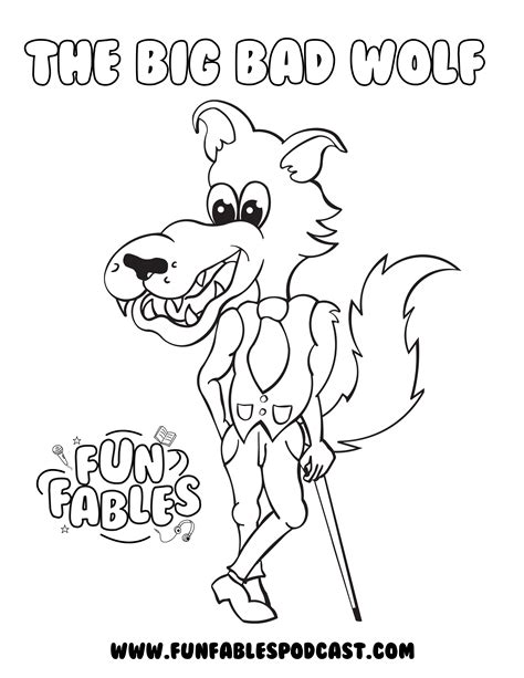 The Big Bad Wolf Colouring In Page Fun Fables Bedtime Stories For Kids