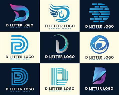 Initial Letter D Digital Logo Design Template 21571942 Vector Art At