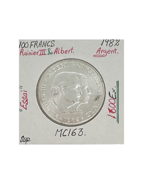 Monaco Francs Rainier Iii Et Albert Monnaie En Argent Essai