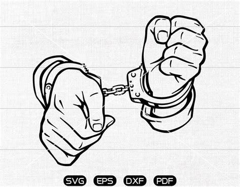 Handcuffs Svg Manacle Svg Hand Clipart Cricut Silhouette Etsy