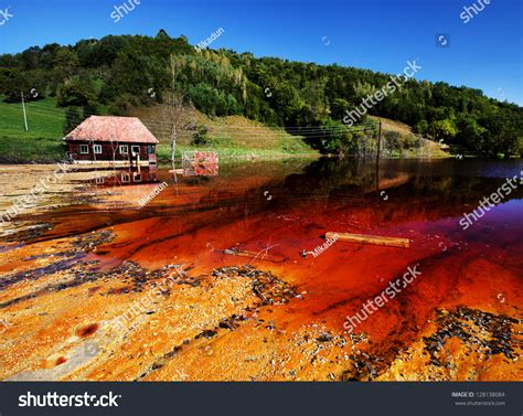 Water Pollution Copper Mine Exploitation Stock Photo 128138084