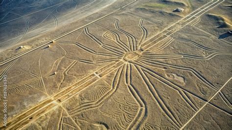 Aerial View Of Spider Geoglyph In Nazca Lines UNESCO World Heritage