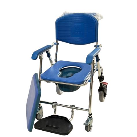 Lightweight Foldable Aluminium Roll Over Shower Commode Chair