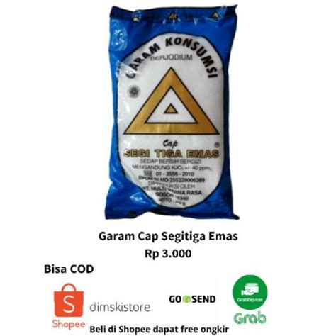 Jual Garam Cap Segitiga Emas 250 Gr Shopee Indonesia