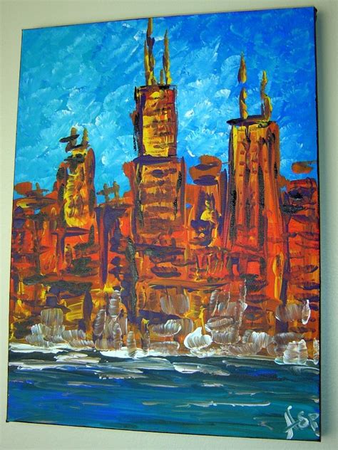 Original Modern Acrylic Abstract Painting Eugenia Abramson Art