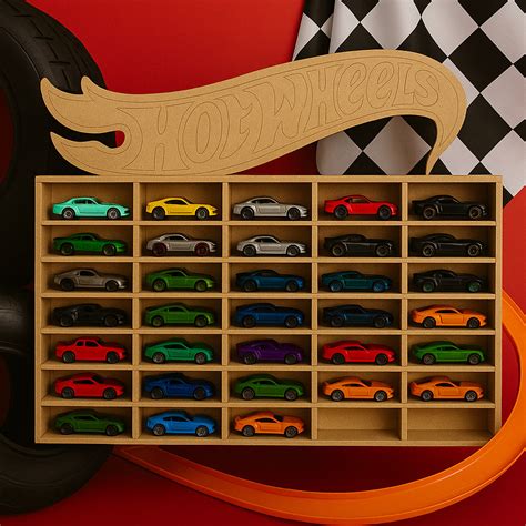 Suporte Para Carrinhos Hot Wheels - Expositor Hot Wheels em MDF – Suporte Organizador para Carrinhos ...