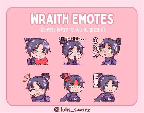 Chibi Wraith Apex Legends Twitch Emotes Emote Pack By Etsy Ireland