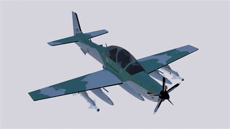 Embraer A 29B Super Tucano 3D Model 55 Obj Stl Fbx Blend Free3D