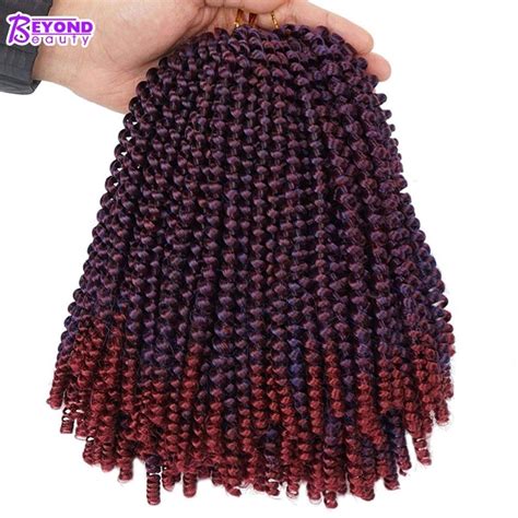 Spring Twist Crochet Braiding Hair Ombre Colors Synthetic Hair