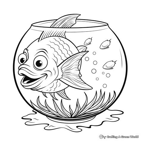 Fish Bowl Coloring Pages Free Printable