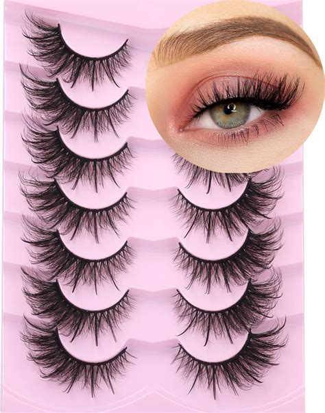 Amazon 5 Pairs Cat Eye Natural Look False Eyelashes Faux Mink Flu