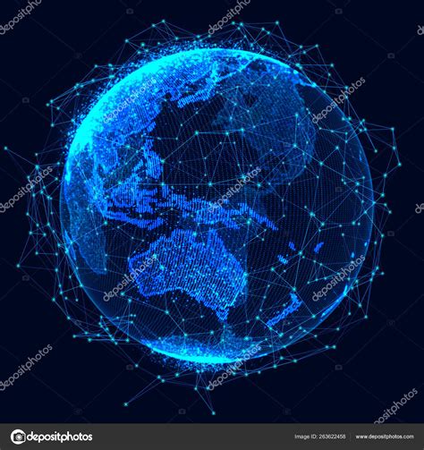 Global Network Concept World Map Point Global Network Planet Earth