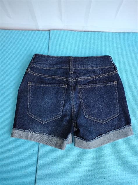 So Women S Favorite Midi Short Low Rise Stretch Blue Denim Shorts Size