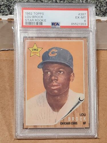 Topps Lou Brock Star Rookie Psa Ex Mt Sharp Card Ebay