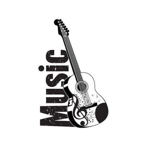 Premium Vector Guitar Logo Design Icon Vector