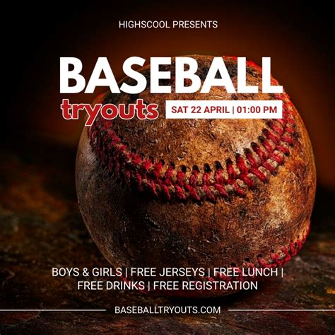 Baseball Tryouts Template Postermywall