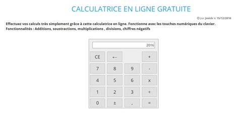 Calculatrice En Ligne Gratuite