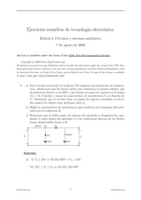 Pdf Ejercicios Resueltos De Tecnolog A Electronica Quegrande Org