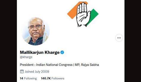 President Indian National Congress Kharge Changes Twitter Bio After