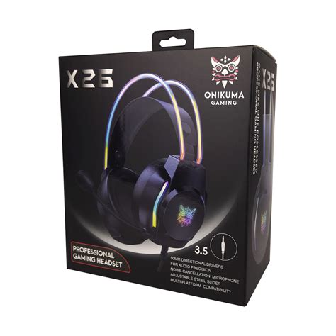 Headset Gamer Profissional Onikuma X26 RGB Preto Kase Distribuidora