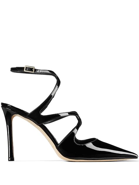 Jimmy Choo Azia Mm Patent Finish Leather Pumps Black Farfetch Uk