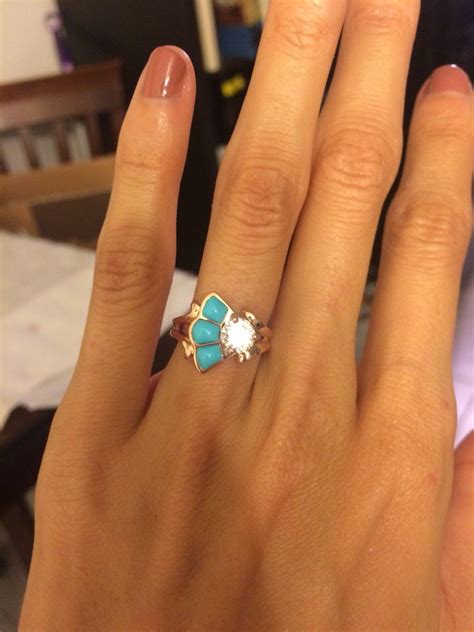 Vintage Turquoise Engagement Rings Aurora Gold Rings