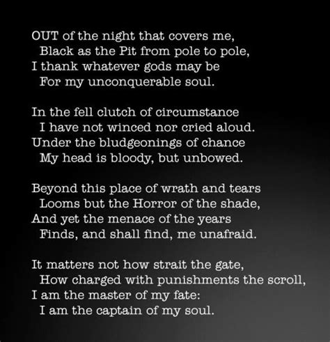 Invictus By William Ernest Henley The Poem That Inspired Nelson