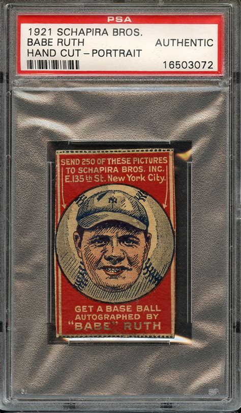 Lot Detail 1921 SCHAPIRA BROS BABE RUTH HAND CUT PORTRAIT BABE RUTH