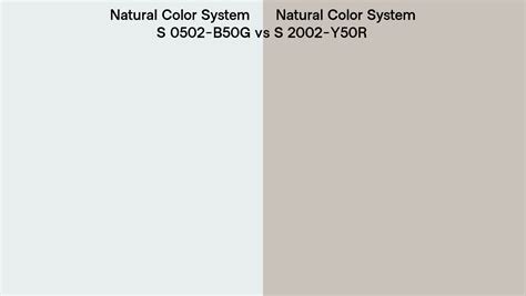 Natural Color System S 0502 B50g Vs S 2002 Y50r Side By Side Comparison