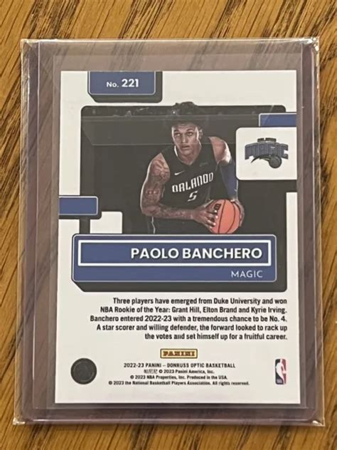 2022 23 PANINI DONRUSS Optic Paolo Banchero 221 Recrue RC Magic EUR 0