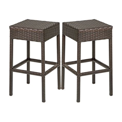 Tk Classics Barbados Backless Wicker Patio Bar Stool