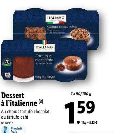 Promo Dessert à L italienne Italiamo chez Lidl iCatalogue fr