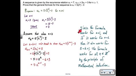 Inductive Proof For Recursive Sequences Youtube