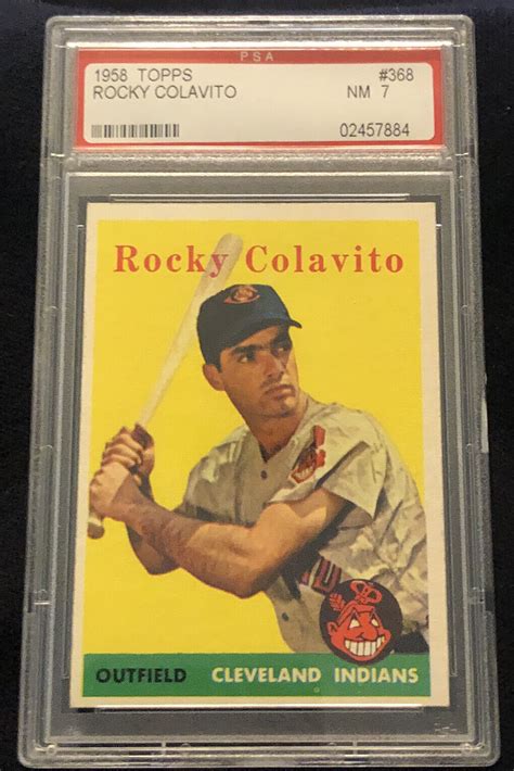 Topps Rocky Colavito Card Graded Psa Nm Ebay