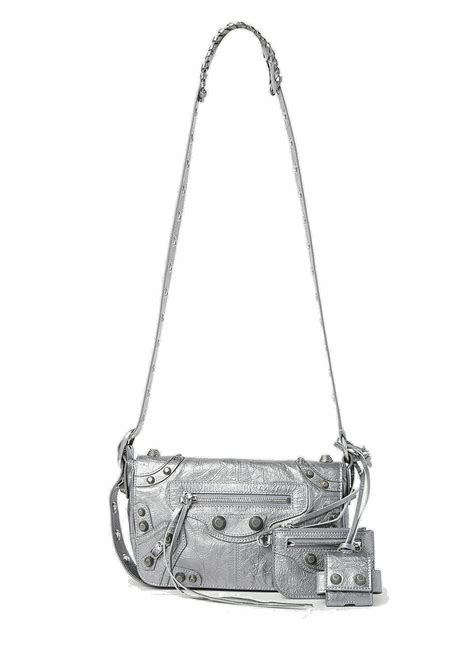 Balenciaga Le Cagole Crossbody Bag In Silver Balenciaga