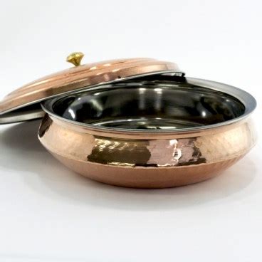 Indian Hammered Copper Hyderabadi Handi with Lid | Ancient Cookware