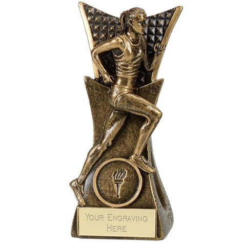 Conqueror Female Running Track Trophy Broadway Trophies And Engraving