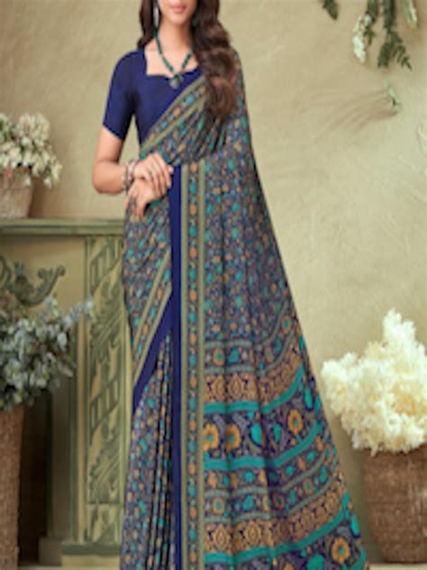 Buy Kasak Ethnic Motifs Printed Silk Blend Saree Sarees For Women