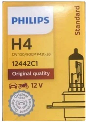 Philips H4 12442 P43T 38 Car Halogen Headlight Bulb Warm White