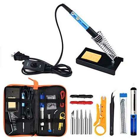 Soldering Iron Kit Electronics, 60W Adjustable Temperature Welding