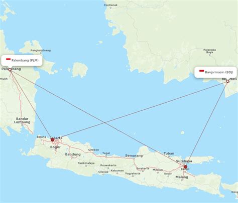 Flights From Palembang To Banjarmasin PLM To BDJ Flight Routes