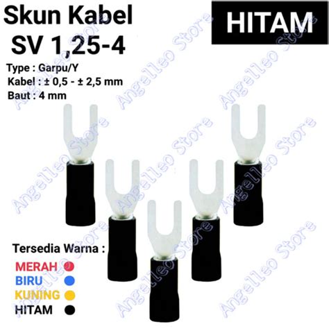 Jual Skun Kabel Garpu Skun Y Skun Kabel Y SV 1 25 4 Baut 4mm WARNA