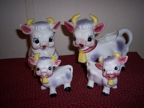 Vintage Cow Creamer Sugar Salt And Pepper Shakers Japan Etsy