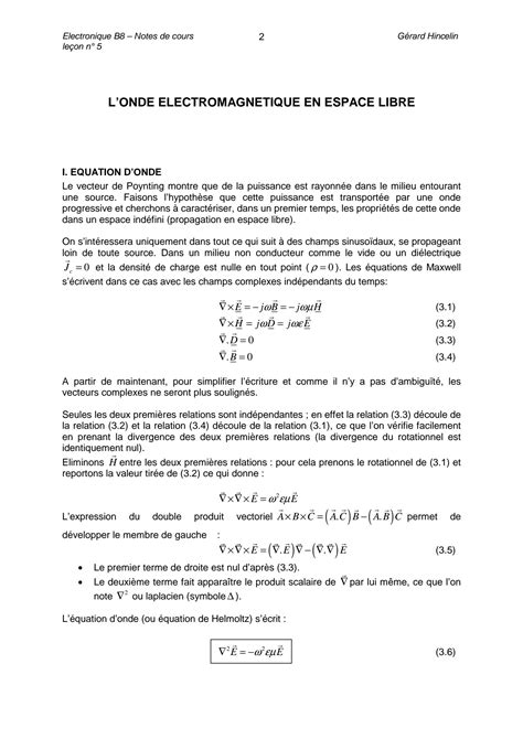 Solution Electronique B Cours Onde Electromagnetique Dans Espace