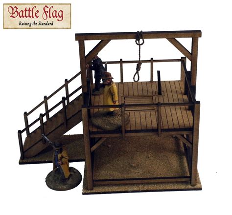 28mm Wild West Model Gallows Hangem High Battle Flag