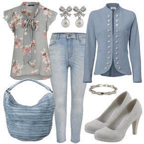 Schickes Business Outfit Frauen Outfit Komplettes Jeans Schmuck