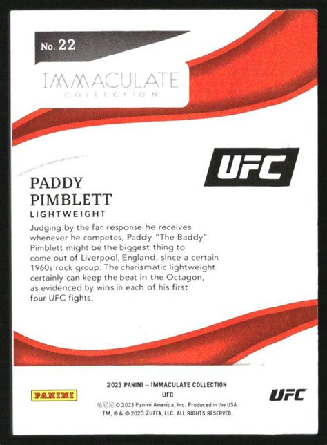 Immaculate Collection Ufc Th Anniversary Paddy Pimblett