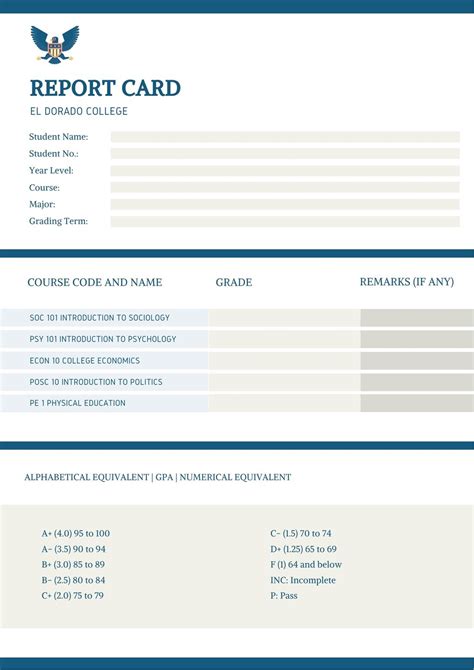 Customize 38 College Report Cards Templates Online Canva